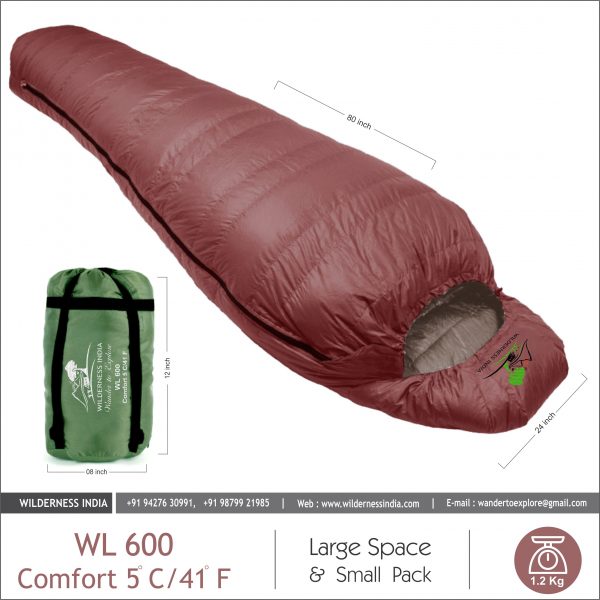 WIlderness India - Maroon Sleeping Bag